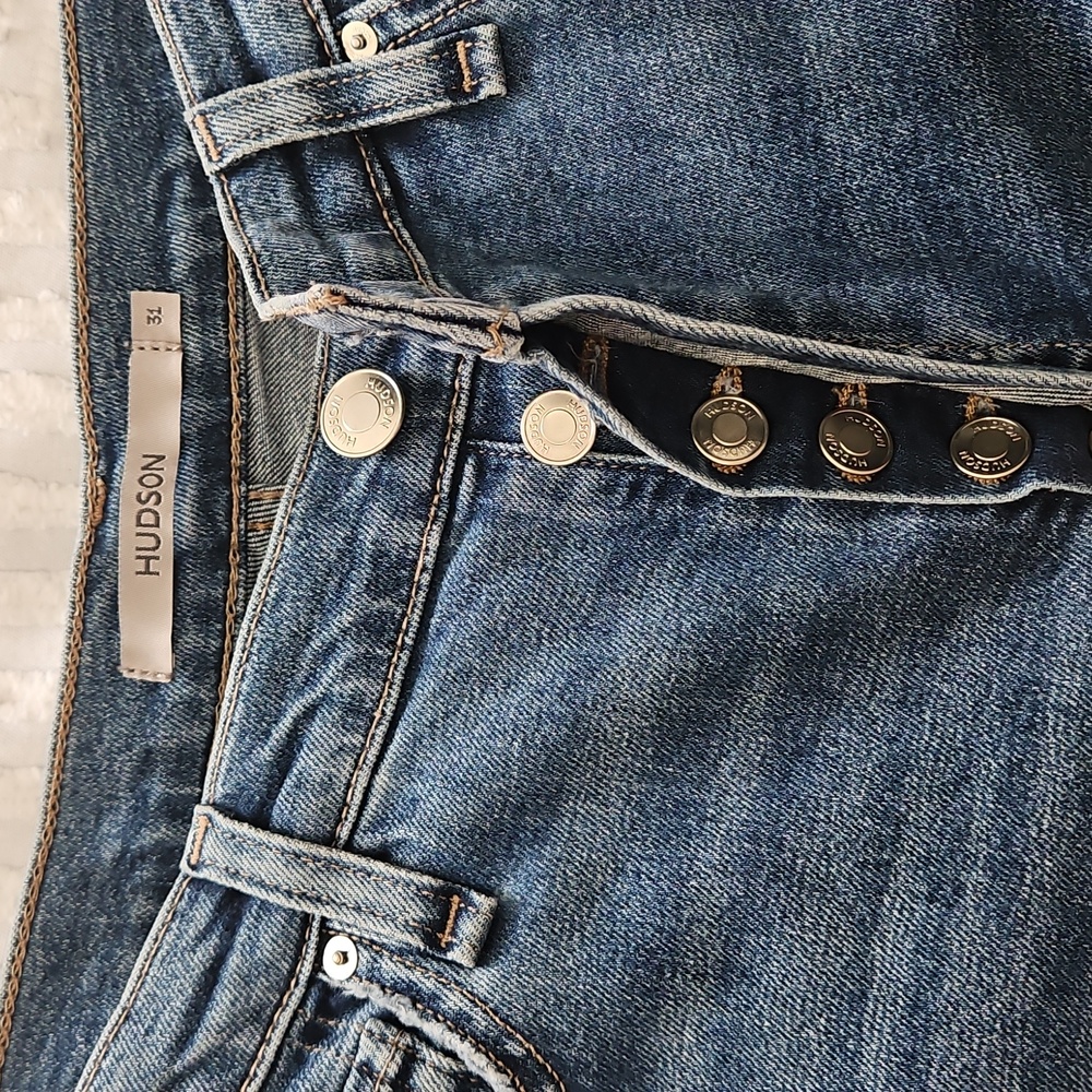 Hudson‎ Rosie High-Rise Wide Leg Ankle Raw Edge Jeans- Size:31:Color: Uptown - Picture 5 of 12